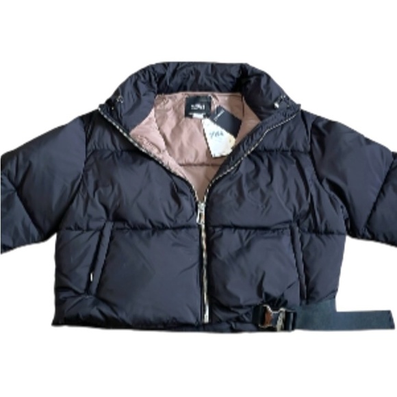 Pernille X Mango Anorak Puffer Cropped Jacket Black Women M NWT Water Repellent - Picture 1 of 15